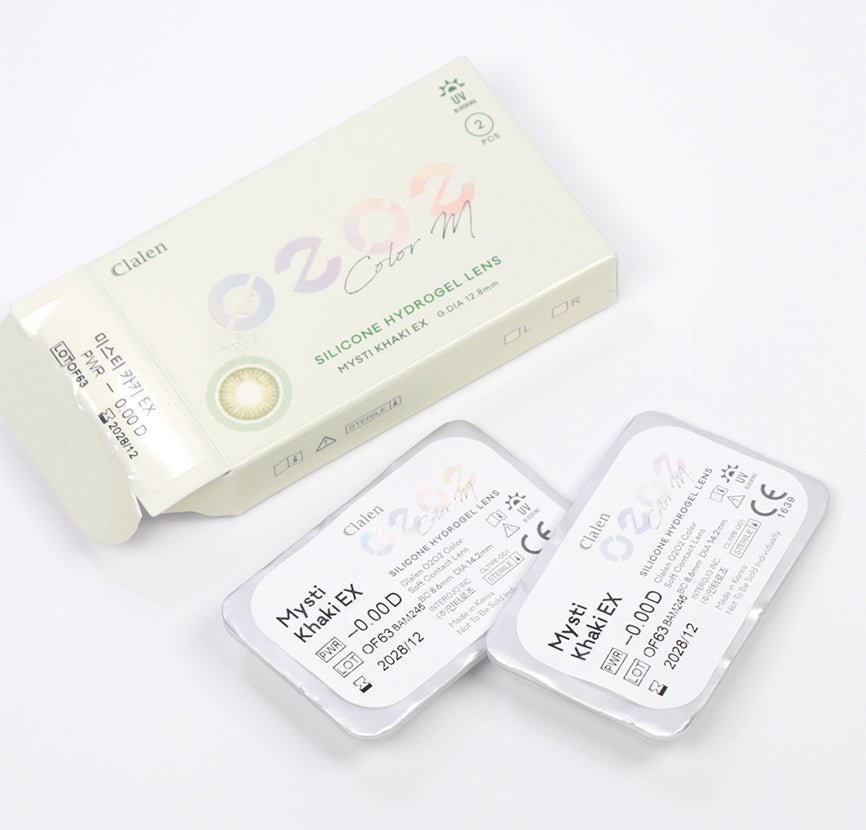 クラレン O2O2 ミスティカーキグリーン EX (2枚入) — Clalen O2O2 Color M Misty Khaki Green EX (2pcs) - Idol Karakon