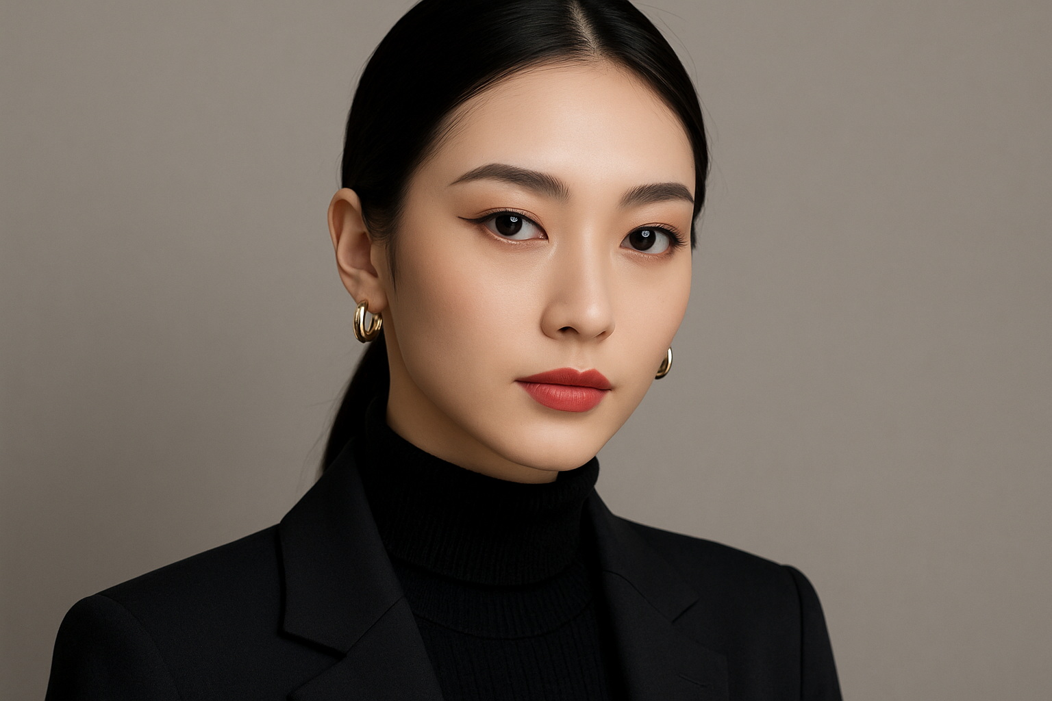 ブラック系美瞳で作る上品モード｜大人の魅力を引き出すスタイリング術