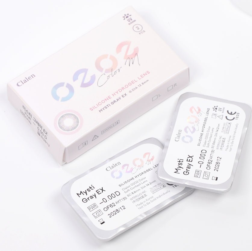 クラレン O2O2 ミスティグレー EX (2枚入) — Clalen O2O2 Color M Misty Gray EX (2pcs) - Idol Karakon