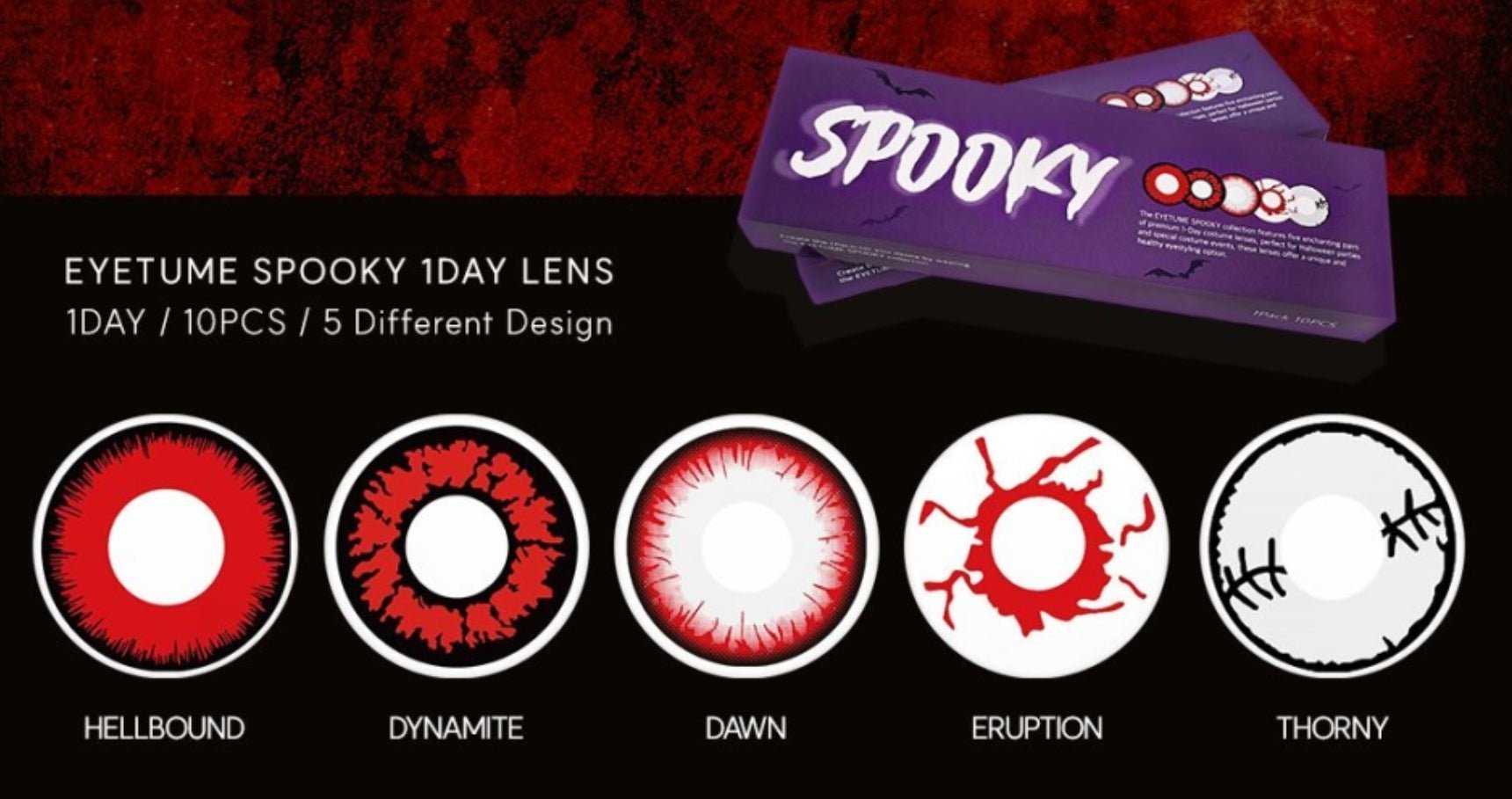 アイチューン スプーキー ワンデー（レッド／ホワイト） — Eyetune Spooky 1day (Red, White) - Idol Karakon