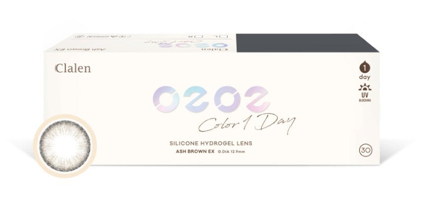 クラレン O2O2 カラーブレンディング アッシュブラウン EX 乱視用 (30枚入) — Clalen O2O2 Color 1Day Toric Ash Brown EX (30pcs) - Idol Karakon