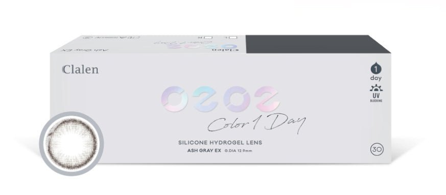 クラレン O2O2 カラーブレンディング アッシュグレー EX (30枚入) — Clalen O2O2 Color 1Day Ash Gray EX (30pcs) - Idol Karakon