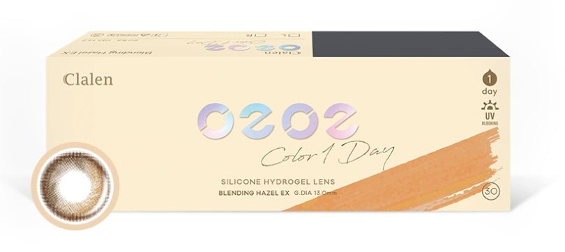 クラレン O2O2 カラーブレンディング ヘーゼル EX (30枚入) — Clalen O2O2 Color 1Day Blending Hazel EX (30pcs) - Idol Karakon