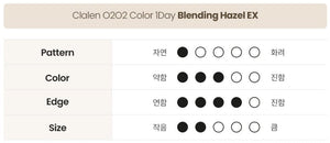 クラレン O2O2 カラーブレンディング ヘーゼル EX (30枚入) — Clalen O2O2 Color 1Day Blending Hazel EX (30pcs) - Idol Karakon