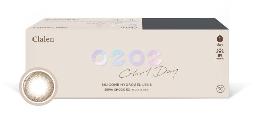クラレン O2O2 カラー セピアチョコ EX (30枚入) — Clalen O2O2 Color 1Day Sepia Choco EX (30pcs) - Idol Karakon